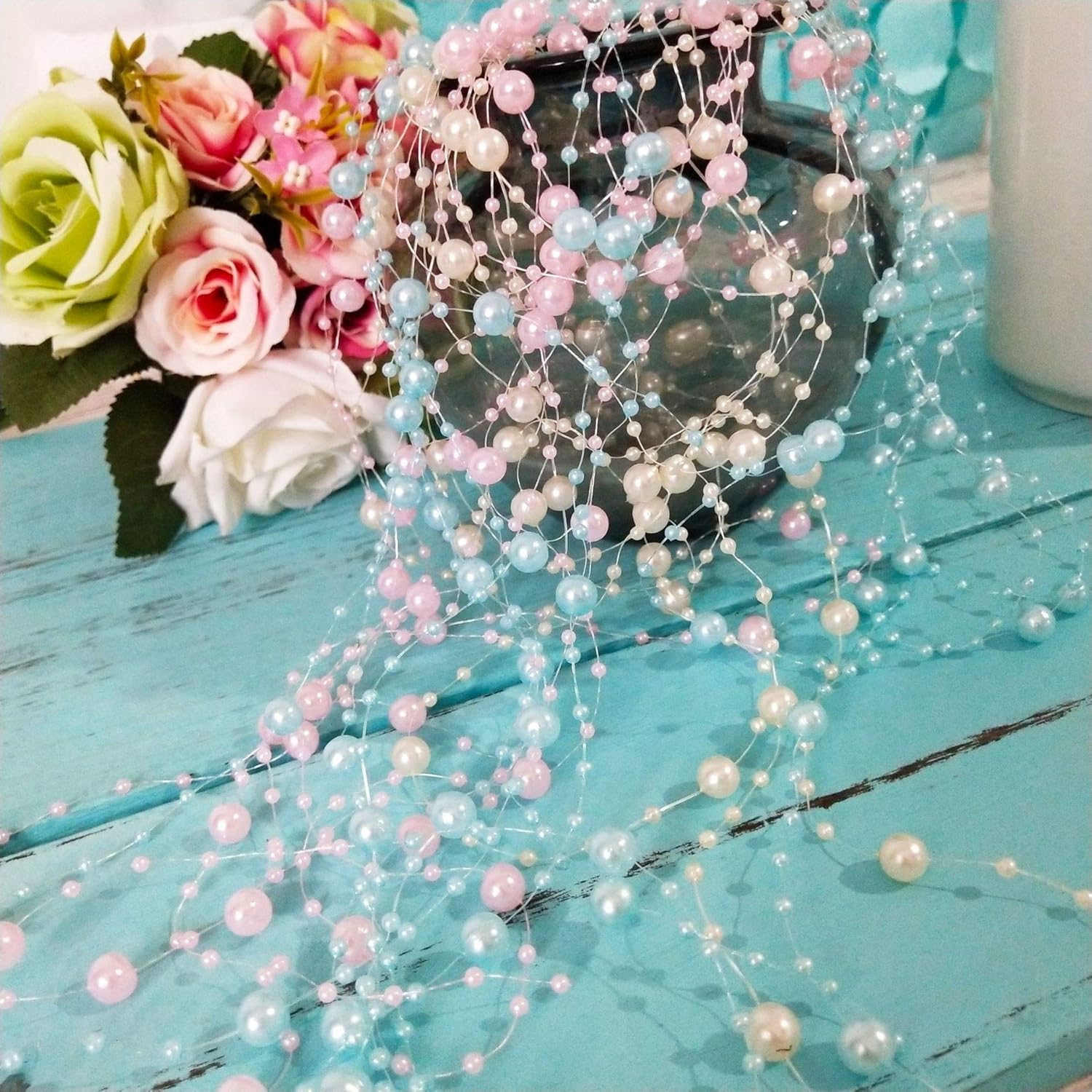 Fishing Equipment For Beginners - Pérolas artificiais Flower Beads Cadeia, Linha