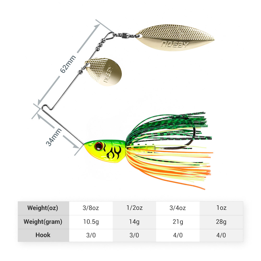 Noeby spinnerbait 10.5g 14g 21 - Saltwater Fishing Hook avaliação e preço