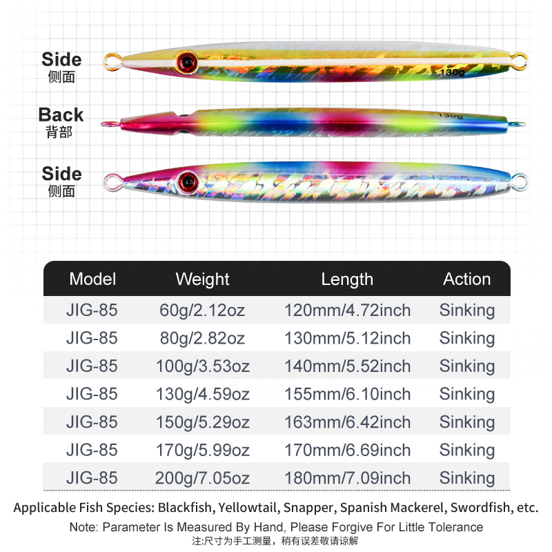 Obsessão j85 100g 130g 150g 17 - Saltwater Fishing Hook avaliação e preço